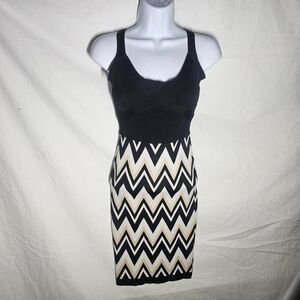 2010s meets y2k bandage Chevron dress